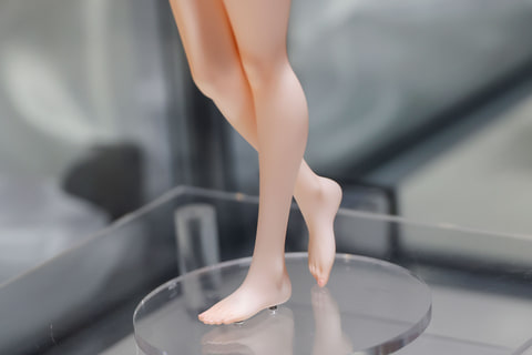 One leg is slightly elevated